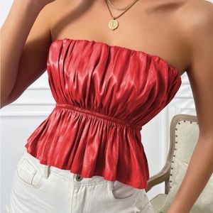 Shein red crop top